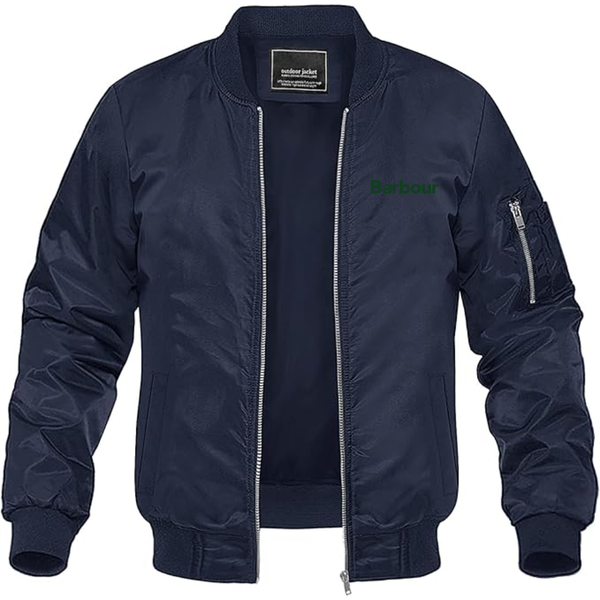 Men's Barbour Logo Lightweight Bomber Jacket Windbreaker Softshell Varsity Jacket Coat