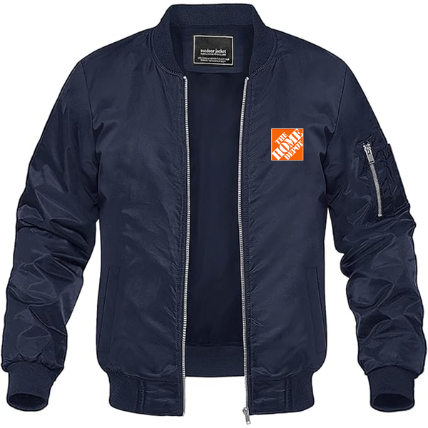 Men's The Home Depot Lightweight Bomber Jacket Windbreaker Softshell Varsity Jacket Coat