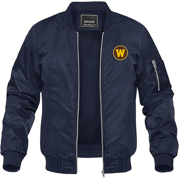 Men's  Western Michigan Broncos  Lightweight Bomber Jacket Windbreaker Softshell Varsity Jacket Coat