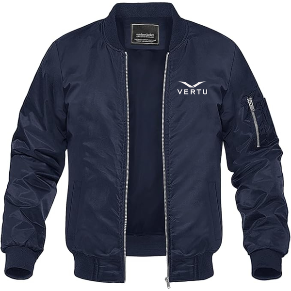 Men's Vertu Logo Lightweight Bomber Jacket Windbreaker Softshell Varsity Jacket Coat