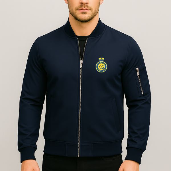 Men's Al Nassr FC Lightweight Bomber Jacket Windbreaker Softshell Varsity Jacket Coat