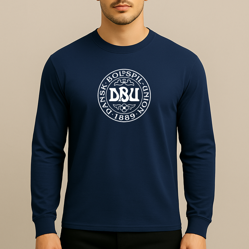 Men's Denmark Soccer Long Sleeve T-Shirt