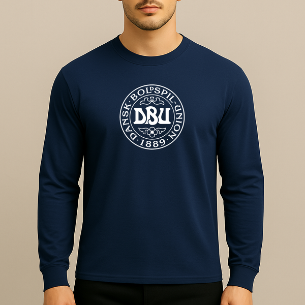 Men's Denmark Soccer Long Sleeve T-Shirt