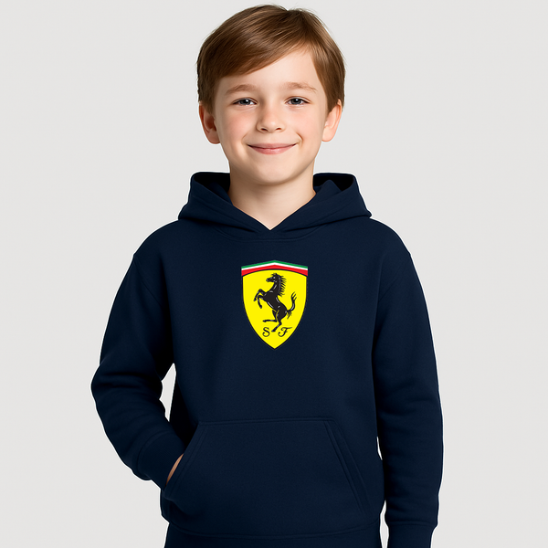 Youth Kids Ferrari Motorsport Car Pullover Hoodie