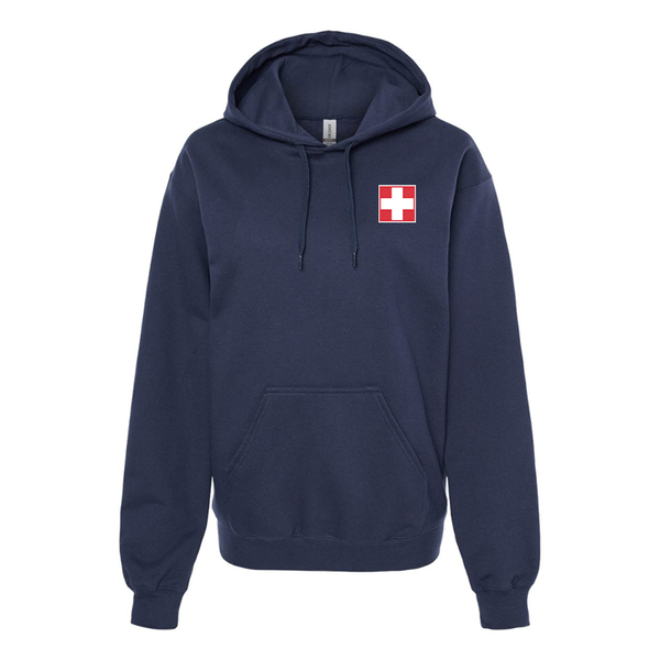 Men's  Switzerland National Football Soccer Team  Softstyle Midweight Hooded Sweatshirt