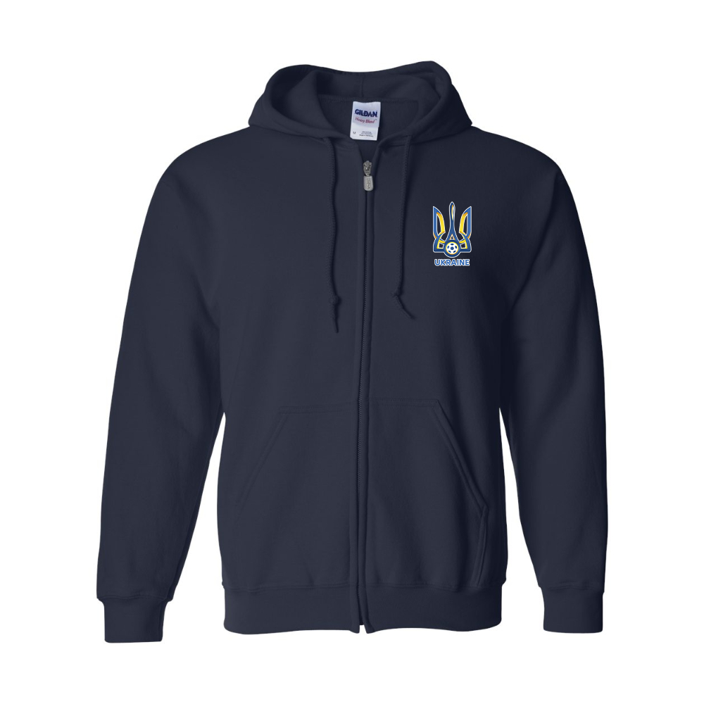 Men's Ukraine National Football Soccer Team Zipper Hoodie