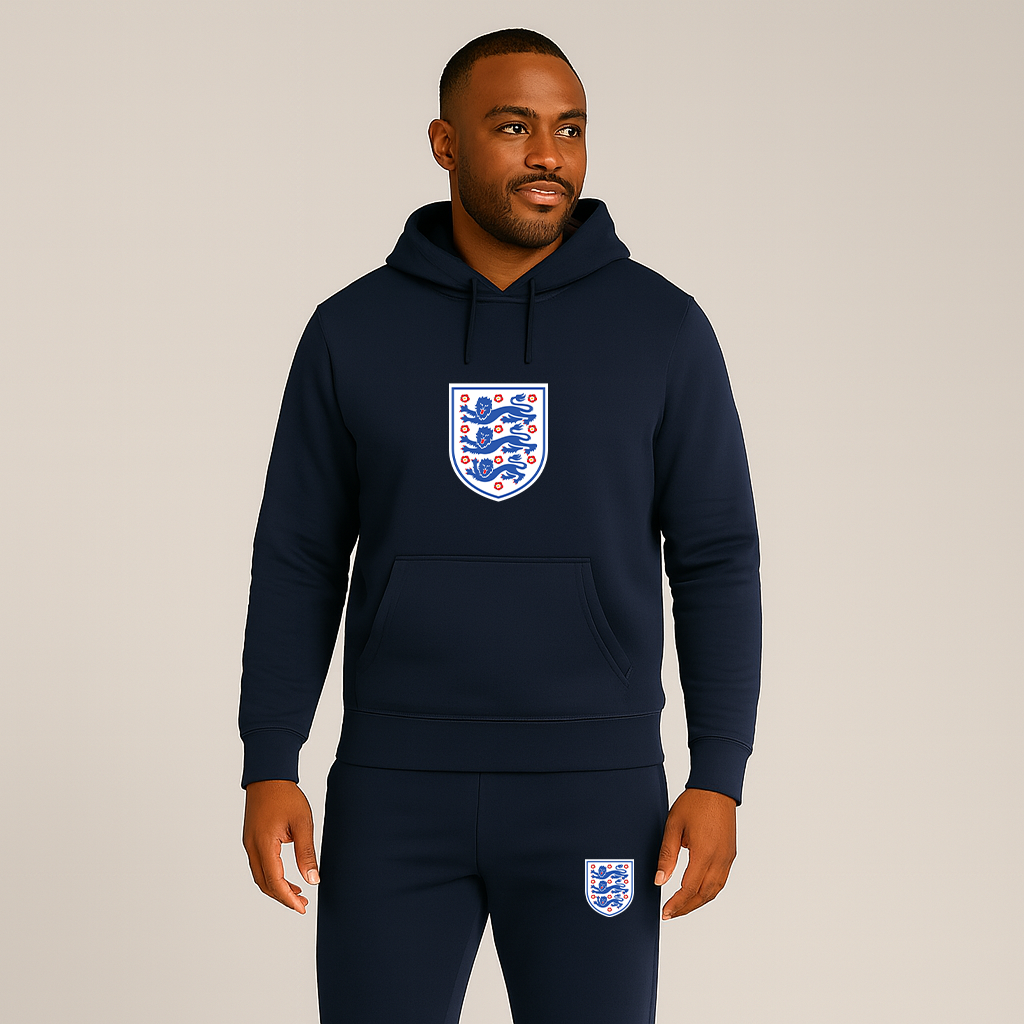 Men's England National Football Team Logo Hoodie Joggers Set