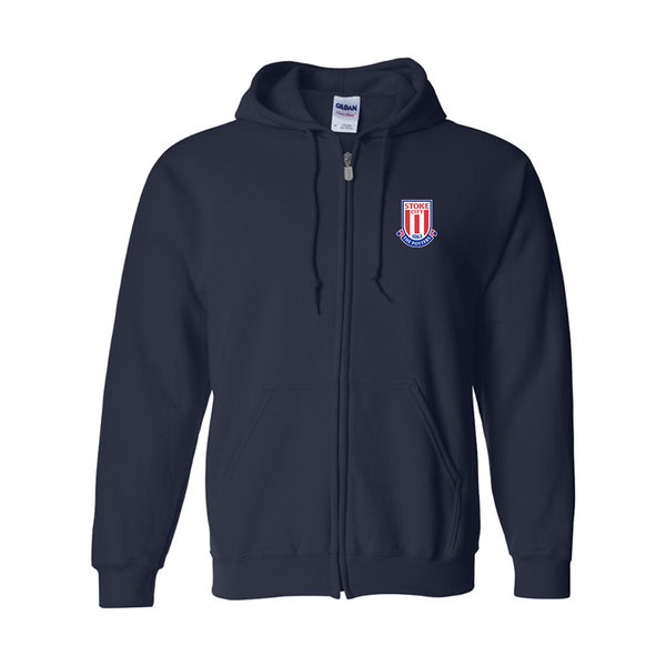 Men's Stoke City Soccer  Gildan  Heavy Blend Full Zip Hooded Sweatshirt
