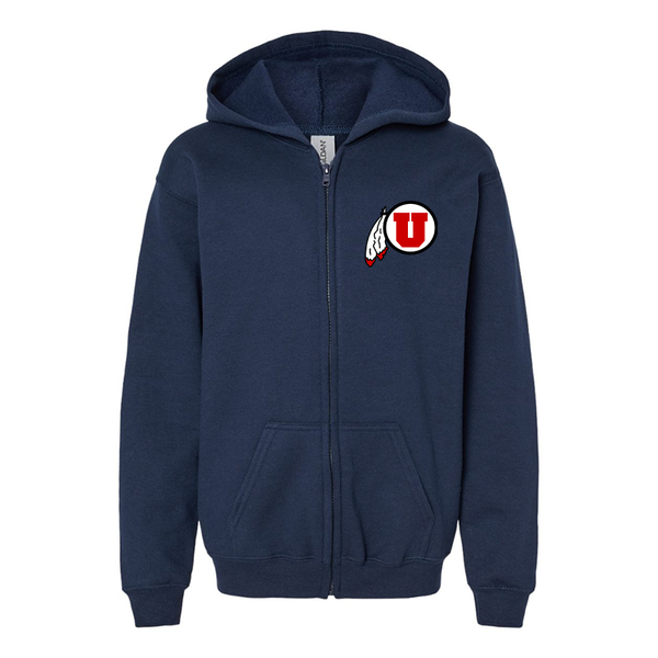 Gildan Heavy Blend Youth  Utah Utes Full Zip Hooded Sweatshirt
