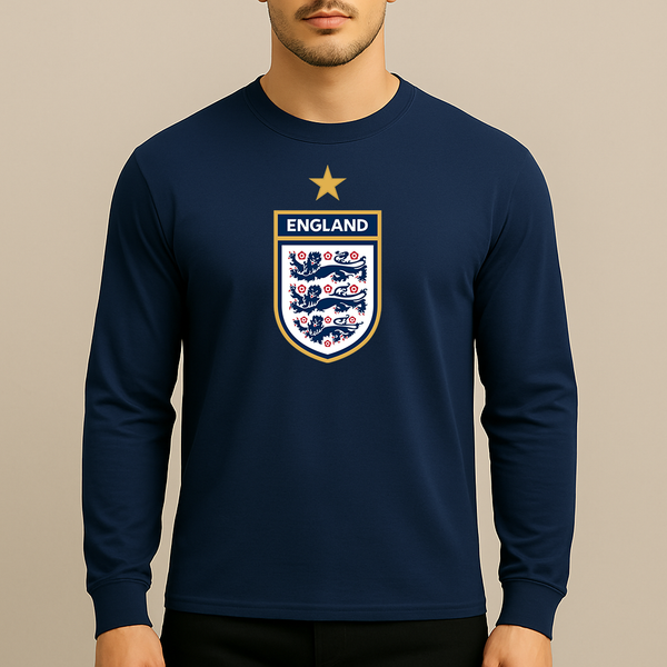 Men's England National Soccer Team Long Sleeve T-Shirt