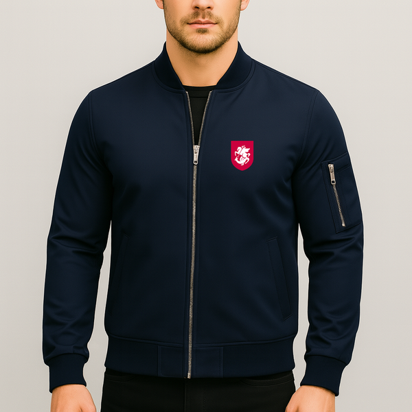 Men's Georgia National Soccer Team Lightweight Bomber Jacket Windbreaker Softshell Varsity Jacket Coat
