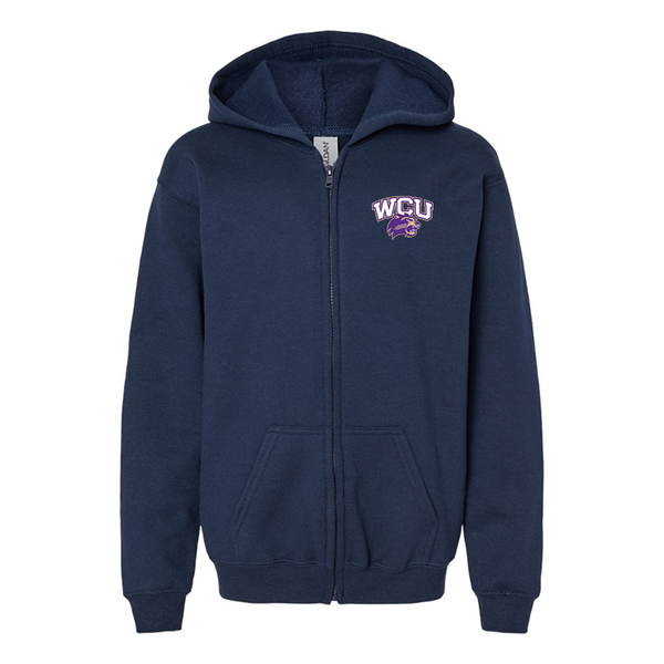 Gildan Heavy Blend YouTH Western Carolina Catamounts Full Zip Hooded Sweatshirt