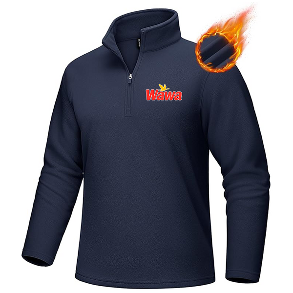 Men's  Wawa Gas Station MAGCOMSEN Men_s Quarter-Zip Pullover Polar Fleece Sweatshirt Stand Collar Long Sleeve Shirt for Men Thermal Winter Fall
