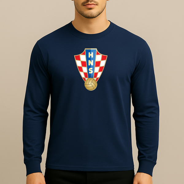 Men's Croatia National Soccer Team Long Sleeve T-Shirt