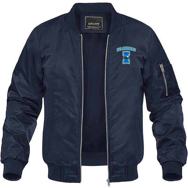 Men's  Texas AM CC Islanders  Lightweight Bomber Jacket Windbreaker Softshell Varsity Jacket Coat