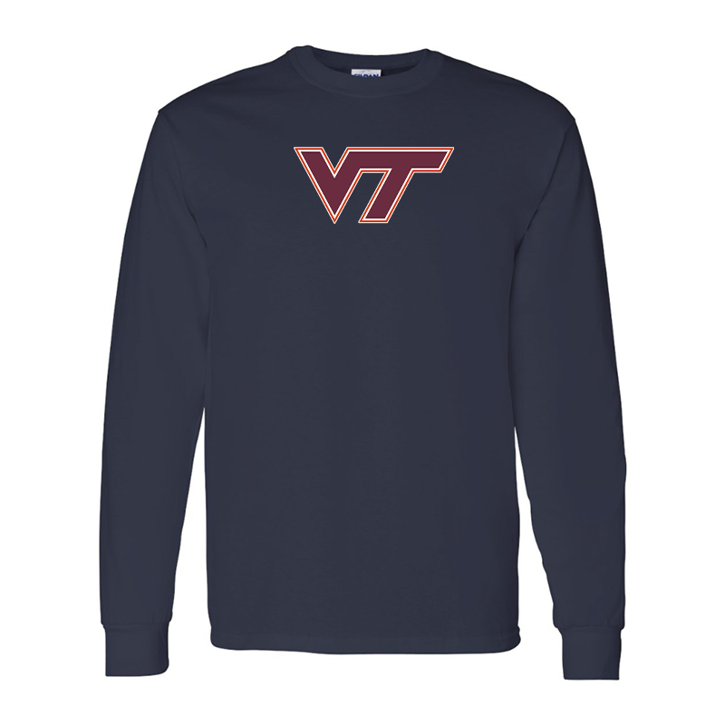 Men's Virginia Tech Hokies  Gildan Heavy Cotton Long Sleeve T-Shirt