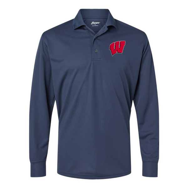 Men's  Wisconsin Badgers  Paragon Prescott Long Sleeve Polo