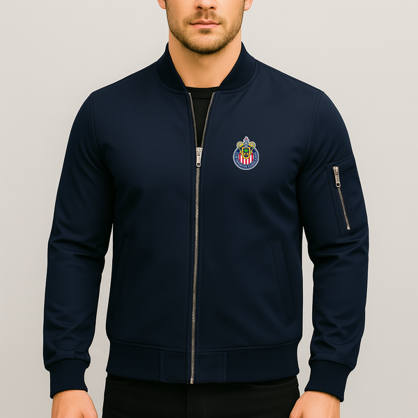 Men's Chivas Football Club Lightweight Bomber Jacket Windbreaker Softshell Varsity Jacket Coat