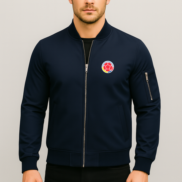 Men's Colombia National Soccer Team Lightweight Bomber Jacket Windbreaker Softshell Varsity Jacket Coat