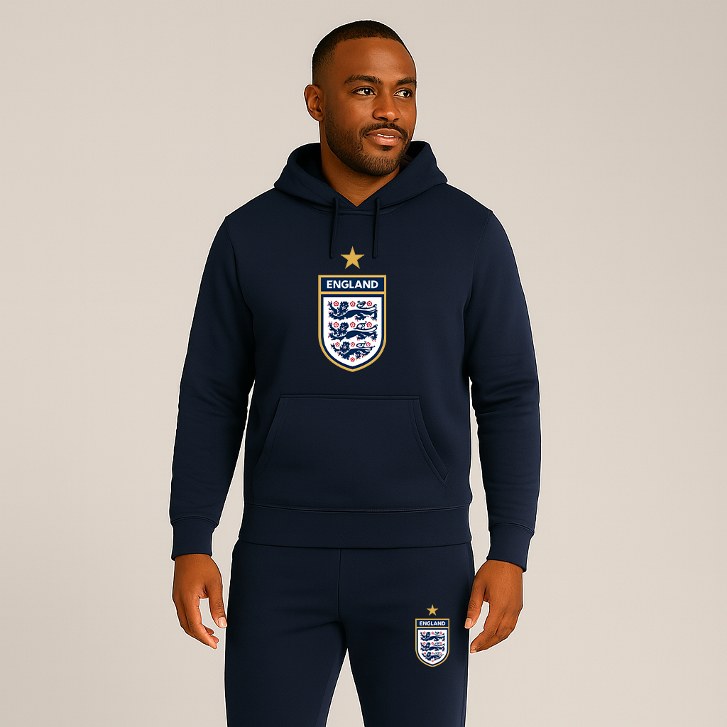 Men's England National Soccer Team Logo Hoodie Joggers Set