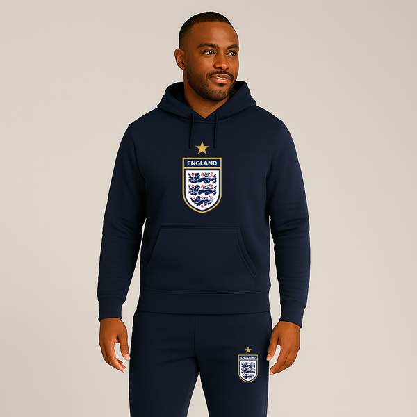 Men's England National Soccer Team Logo Hoodie Joggers Set