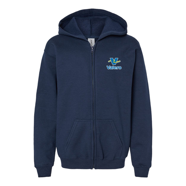 Gildan Heavy Blend Youth Valero Gas Station Full Zip Hooded Sweatshirt