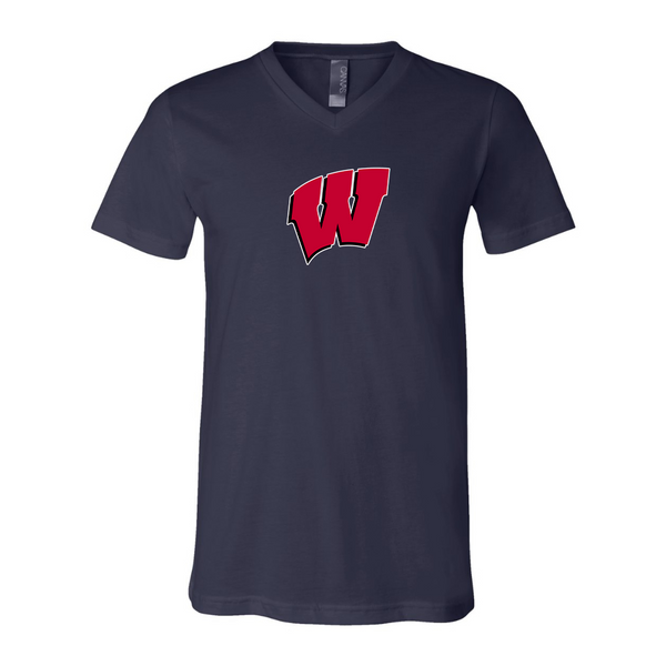 Wisconsin Badgers BELLA  CANVAS - Jersey V-Neck T-Shirt