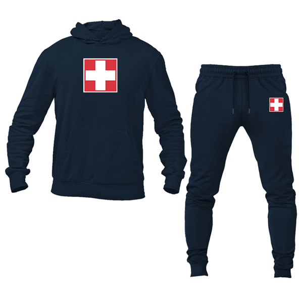 Men's Switzerland National Football Soccer Team  Hoodie Joggers Set