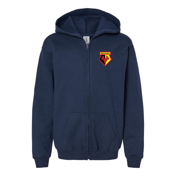 Gildan Heavy Blend Youth Watford Soccer Full Zip Hooded Sweatshirt
