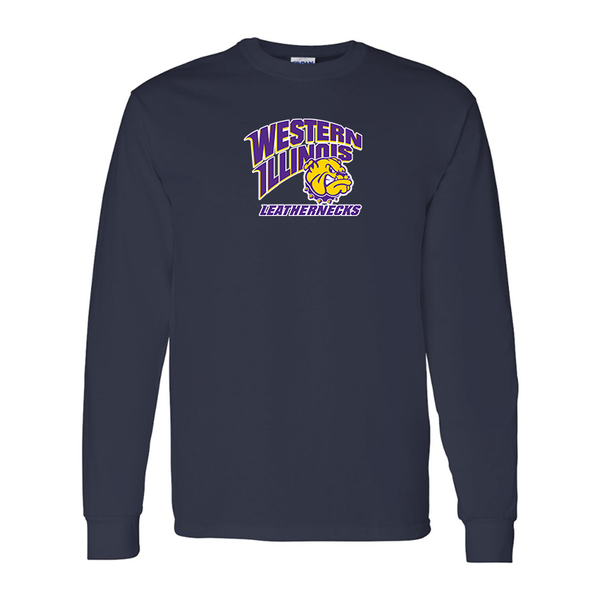 Men's Western Illinois Leathernecks Gildan Heavy Cotton Long Sleeve T-Shirt