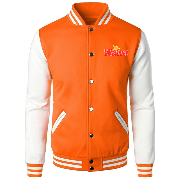 Men's  Wawa Gas Station Varsity Baseball Jacket Cotton Blend Letterman Jackets