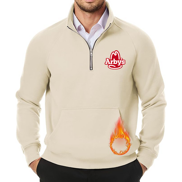 Men's Arbys JMIERR Quarter Zip Pullover Heavy Sweatshirts Warm Fleece Sweatshirt Polo Shirt with Pockets