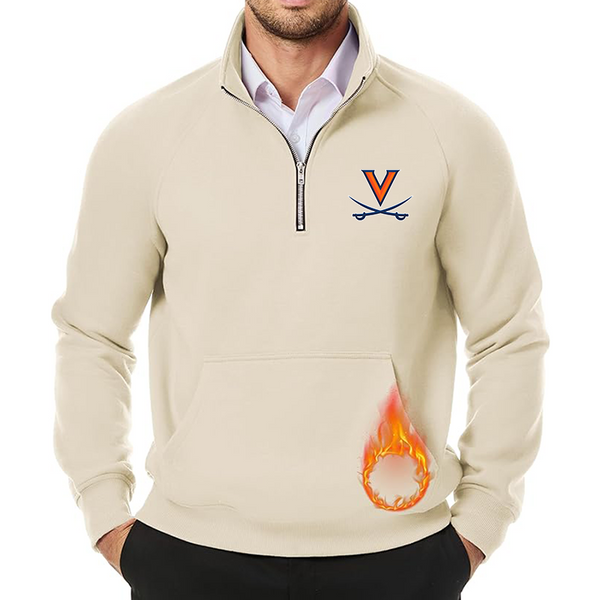 Men's Virginia Cavaliers  JMIERR Quarter Zip Pullover Heavy Sweatshirts Warm Fleece Sweatshirt Polo Shirt with Pockets