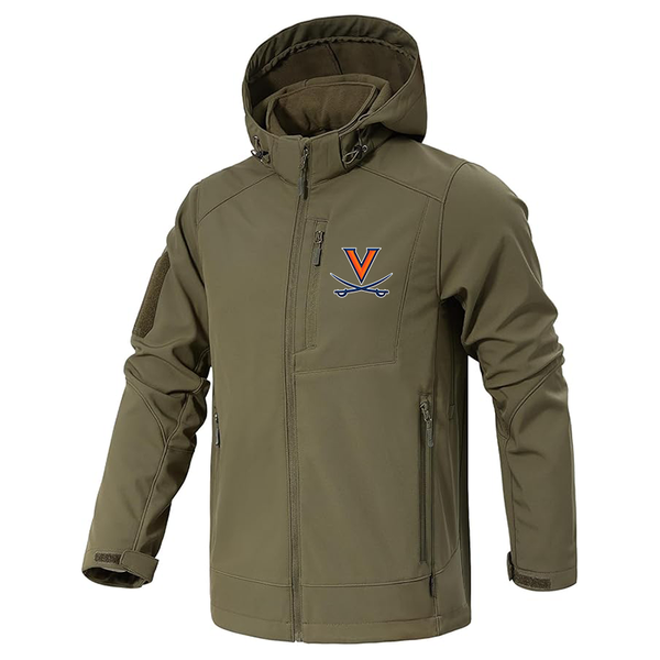 Men's Virginia Cavaliers  Jacket Waterproof Hooded Coats Tactical Soft Shell Jackets