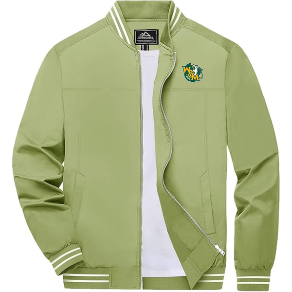 Men's   William and Mary Tribe  Lightweight Zip-Up Bomber Jacket  Ribbed Collar and Cuffs Outerwear