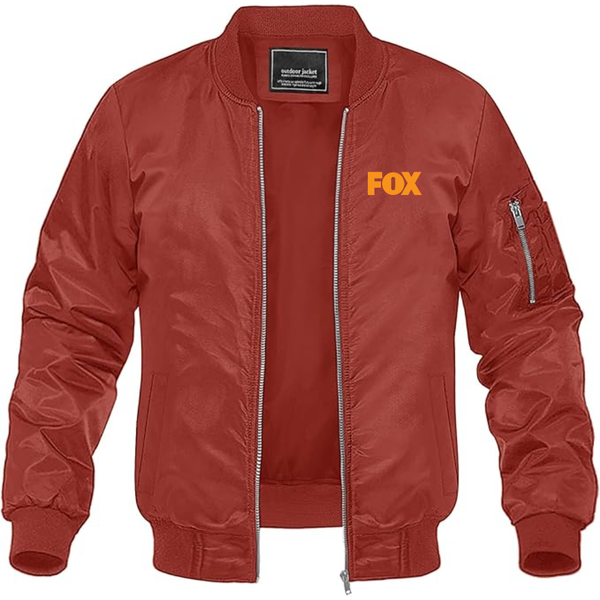 Men's Fox  Lightweight Bomber Jacket Windbreaker Softshell Varsity Jacket Coat