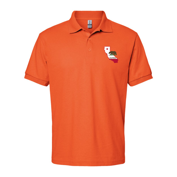 Men's California Bear Map Dry Blend Jersey Polo