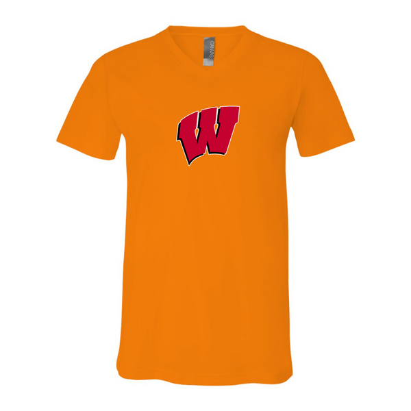Wisconsin Badgers BELLA  CANVAS - Jersey V-Neck T-Shirt