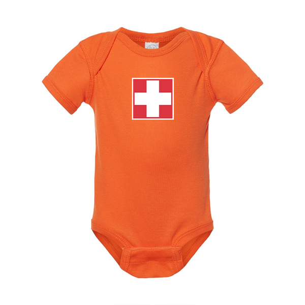 Switzerland National Football Soccer Team Rabbit Skins Infant Baby Rib Bodysuit
