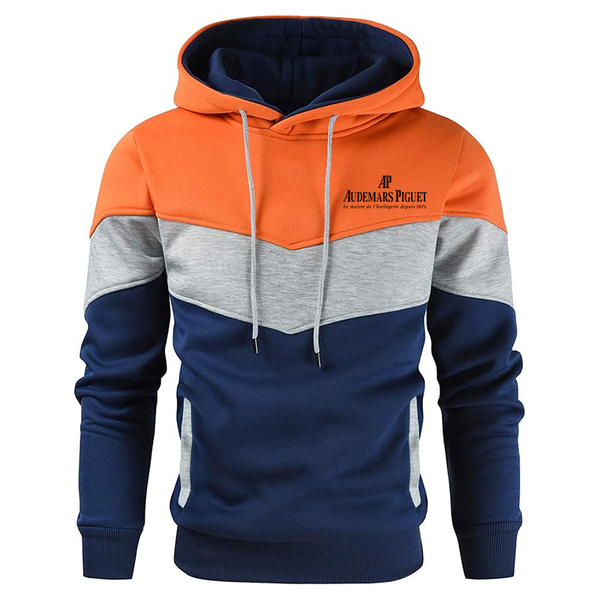 Men's Audemars-Piguet Novelty Color Block Pullover Fleece Hoodie Long Sleeve Casual