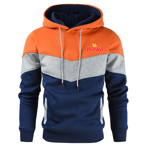 Men's Wawa Gas Station  Gesean  Novelty Color Block Pullover Fleece Hoodie Long Sleeve Casual