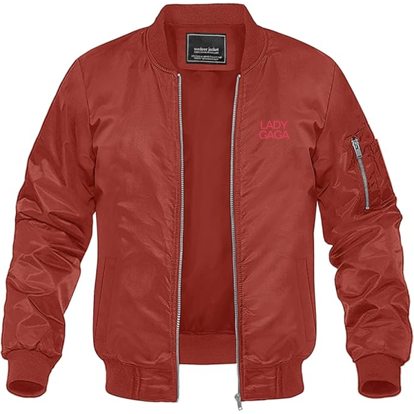 Men's Lady Gaga  Logo Lightweight Bomber Jacket Windbreaker Softshell Varsity Jacket Coat