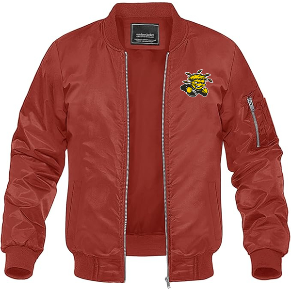 Men's Wichita State Shockers  Lightweight Bomber Jacket Windbreaker Softshell Varsity Jacket Coat