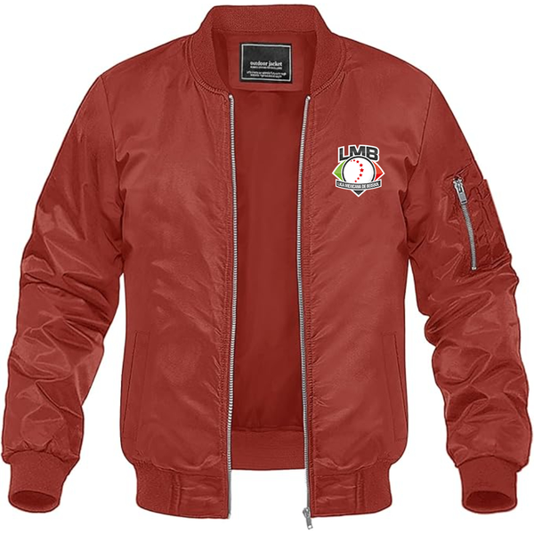 Men's Liga Mexicana de Béisbol Logo Lightweight Bomber Jacket Windbreaker Softshell Varsity Jacket Coat