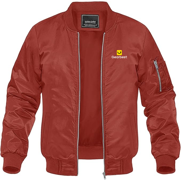 Men's Gearbest Logo Lightweight Bomber Jacket Windbreaker Softshell Varsity Jacket Coat