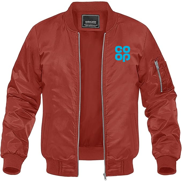 Men's CoOp Lightweight Bomber Jacket Windbreaker Softshell Varsity Jacket Coat