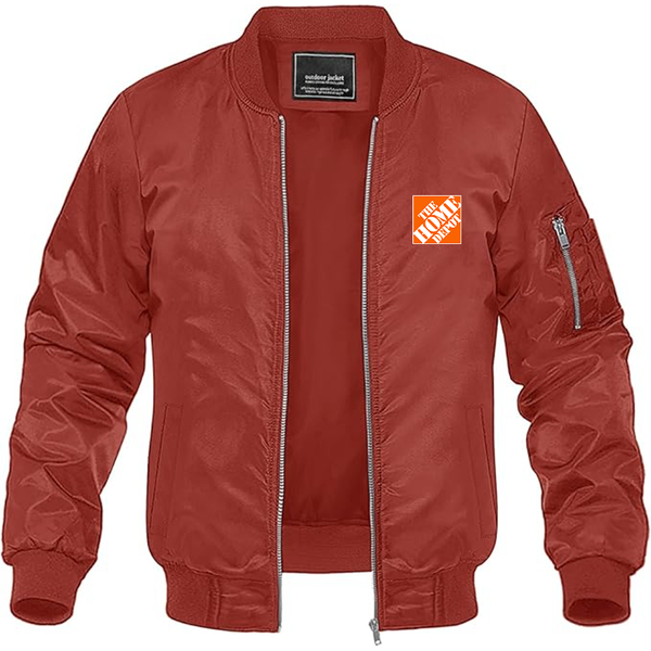Men's The Home Depot Lightweight Bomber Jacket Windbreaker Softshell Varsity Jacket Coat