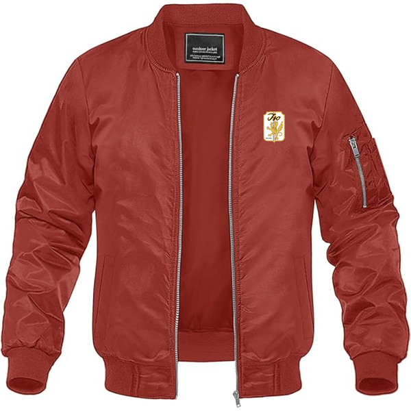 Men's Iso Logo Lightweight Bomber Jacket Windbreaker Softshell Varsity Jacket Coat