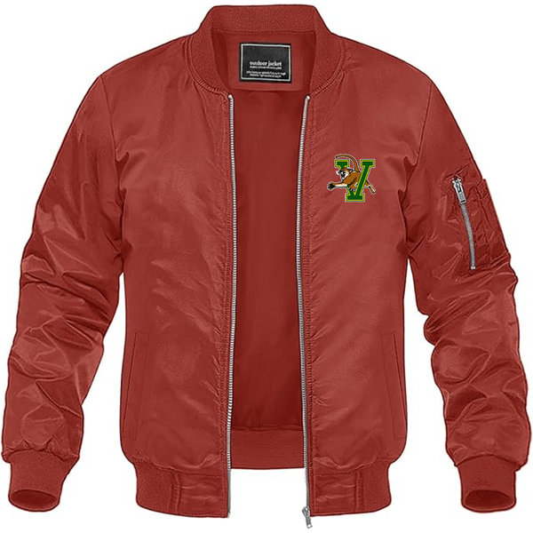Men's Vermont Catamounts  Lightweight Bomber Jacket Windbreaker Softshell Varsity Jacket Coat