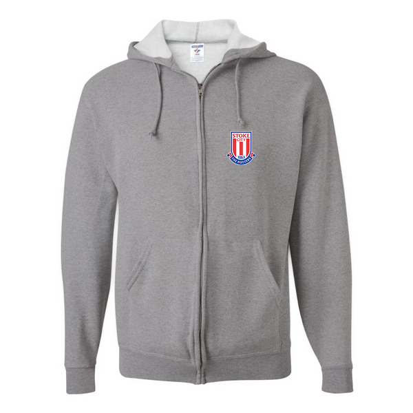 Men's Stoke City Soccer  JERZEES NuBlend Full-Zip Hooded Sweatshirt